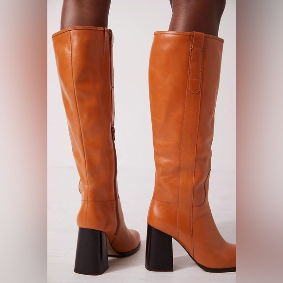 New Free People Naomi Leather Tall Boots - Picture 3 of 8